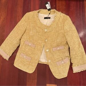 NWT talbots yellow button blazer jacket